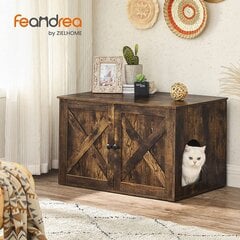 Лоток с дверцей Feandrea PCL002X01, винтажный коричнево-черный цена и информация | Туалеты для кошек | 220.lv