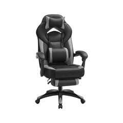Spēļu krēsls ar kāju balstu SONGMICS OBG77BG, melni pelēks цена и информация | Офисные кресла | 220.lv
