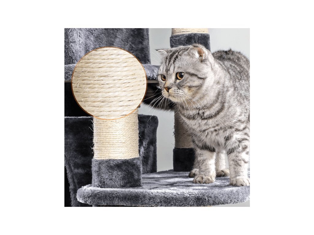 Kaķis skrāpē post Feandrea PCT18GYZ, 172 cm, tumši pelēks cena un informācija | Kaķu mājas, nagu asināmie | 220.lv