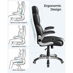 Офисный стул с откидными подлокотниками SONGMICS OBG65BK цена и информация | Офисные кресла | 220.lv