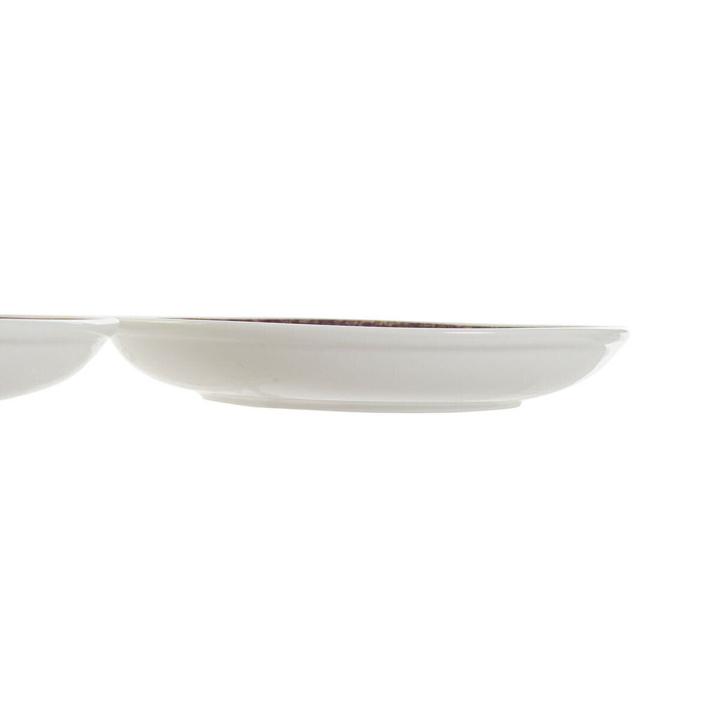 Dziļais šķīvis DKD Home Decor Etniskā Porcelāns Bone China (22,5 x 22,5 x 3,4 cm) (3 gb.) cena un informācija | Trauki, šķīvji, pusdienu servīzes | 220.lv