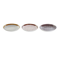 Dziļais šķīvis DKD Home Decor Etniskā Porcelāns Bone China (22,5 x 22,5 x 3,4 cm) (3 gb.) цена и информация | Посуда, тарелки, обеденные сервизы | 220.lv
