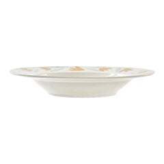Dziļais šķīvis DKD Home Decor Porcelāns Balts Daudzkrāsains (21,5 x 21,5 x 3,5 cm) (4 gb.) cena un informācija | Trauki, šķīvji, pusdienu servīzes | 220.lv