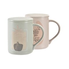 Чашка для заваривания DKD Home Decor Бежевый Мята Фарфор Bone China (420 ml) (2 штук) цена и информация | Стаканы, фужеры, кувшины | 220.lv