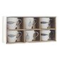 Komplekts ar kafijas tasēm DKD Home Decor Pelēks Zils Porcelāns Bone China (90 ml) cena un informācija | Glāzes, krūzes, karafes | 220.lv