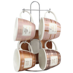 Набор из кофейных чашек DKD Home Decor Розовый Коричневый Фарфор Bone China (210 ml) цена и информация | Стаканы, фужеры, кувшины | 220.lv