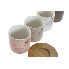 Набор из кофейных чашек DKD Home Decor Цветы Бамбук Фарфор Bone China (200 ml) цена и информация | Стаканы, фужеры, кувшины | 220.lv