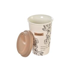 Krūze DKD Home Decor Porcelāns Bēšs Gaiši brūns Цветы Cottage (390 ml) (2 gb.) цена и информация | Стаканы, фужеры, кувшины | 220.lv