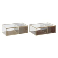 Lādīte DKD Home Decor Stikls Poliesters (18 x 10 x 6 cm) (2 gb.) cena un informācija | Interjera priekšmeti | 220.lv