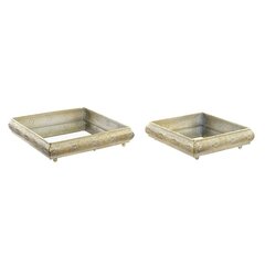 Paplāšu Komplekts DKD Home Decor spogulis Metāls (27 x 27 x 6 cm) cena un informācija | Trauki, šķīvji, pusdienu servīzes | 220.lv