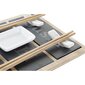 Suši Komplekts DKD Home Decor Dabisks Melns Valde / Dēlis Bambuss (25 x 19 x 3 cm) cena un informācija | Trauki, šķīvji, pusdienu servīzes | 220.lv