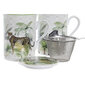 Tasīte ar Tējas Filtru DKD Home Decor dzīvnieki Porcelāns (280 ml) (2 gb.) цена и информация | Glāzes, krūzes, karafes | 220.lv