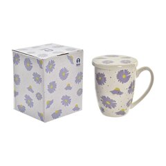 Tasīte ar Tējas Filtru DKD Home Decor Porcelāns Balts Daudzkrāsains (380 ml) (4 gb.) cena un informācija | Glāzes, krūzes, karafes | 220.lv