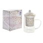 Tasīte ar Tējas Filtru DKD Home Decor Stikls Porcelāns Rozā Piparmētra (300 ml) (2 gb.) cena un informācija | Glāzes, krūzes, karafes | 220.lv