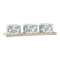 Комплект для аперитива DKD Home Decor Листья Бамбук Керамика (28 x 9,7 x 1,5 cm) (4 Предметы) цена и информация | Посуда, тарелки, обеденные сервизы | 220.lv