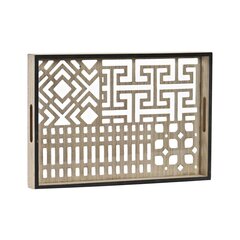 Uzkodu paplāte DKD Home Decor Koks Ģeometrisks Stikls Brūns (40 x 27 x 4 cm) цена и информация | Посуда, тарелки, обеденные сервизы | 220.lv