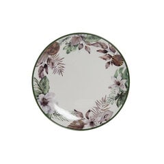 Плоская тарелка DKD Home Decor Цветы Фарфор (19 x 19 x 2 cm) цена и информация | Посуда, тарелки, обеденные сервизы | 220.lv