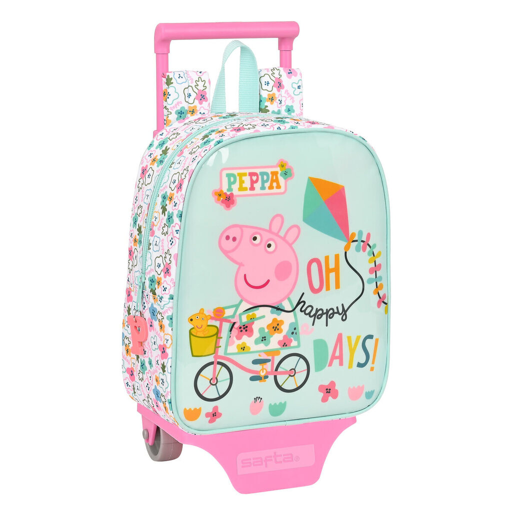 Skolas mugursoma ar riteņiem Peppa Pig Cosy corner Gaiši Zils (22 x 28 x 10 cm) цена и информация | Skolas somas | 220.lv