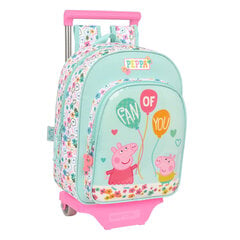 Школьный рюкзак с колесиками Peppa Pig Cosy corner, светло-синий (26 x 34 x 11 см) цена и информация | Школьные рюкзаки, спортивные сумки | 220.lv