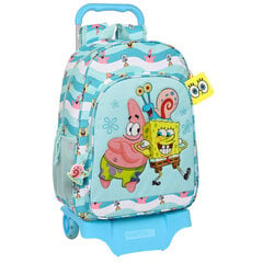 Школьный рюкзак с колесиками Spongebob Stay positive, синий / белый, 33 x 42 x 14 см цена и информация | Школьные рюкзаки, спортивные сумки | 220.lv