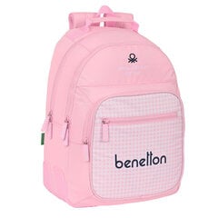 Школьный рюкзак Benetton Vichy, розовый, 32 x 42 x 15 см цена и информация | Школьные рюкзаки, спортивные сумки | 220.lv