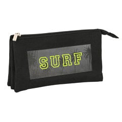 Тройной пенал Safta Surf, чёрный (22 x 12 x 3 см) цена и информация | Канцелярия | 220.lv