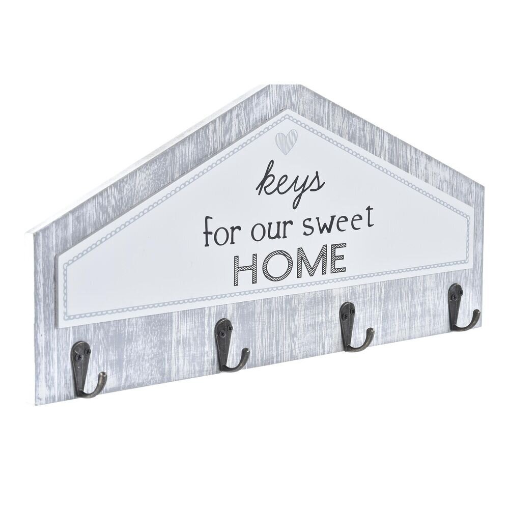 Atslēgu pakaramais DKD Home Decor Pelēks Metāls MDF (39 x 4 x 19 cm) cena un informācija | Interjera priekšmeti | 220.lv