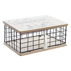 Dekoratīvs skapītis DKD Home Decor Dabisks Melns Metāls MDF (25 x 17 x 11 cm) cena un informācija | Veļas grozi un mantu uzglabāšanas kastes | 220.lv