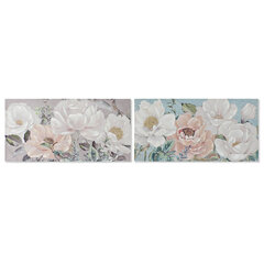 Glezna DKD Home Decor Ziedi (100 x 2,5 x 50 cm) (2 gb.) cena un informācija | Gleznas | 220.lv