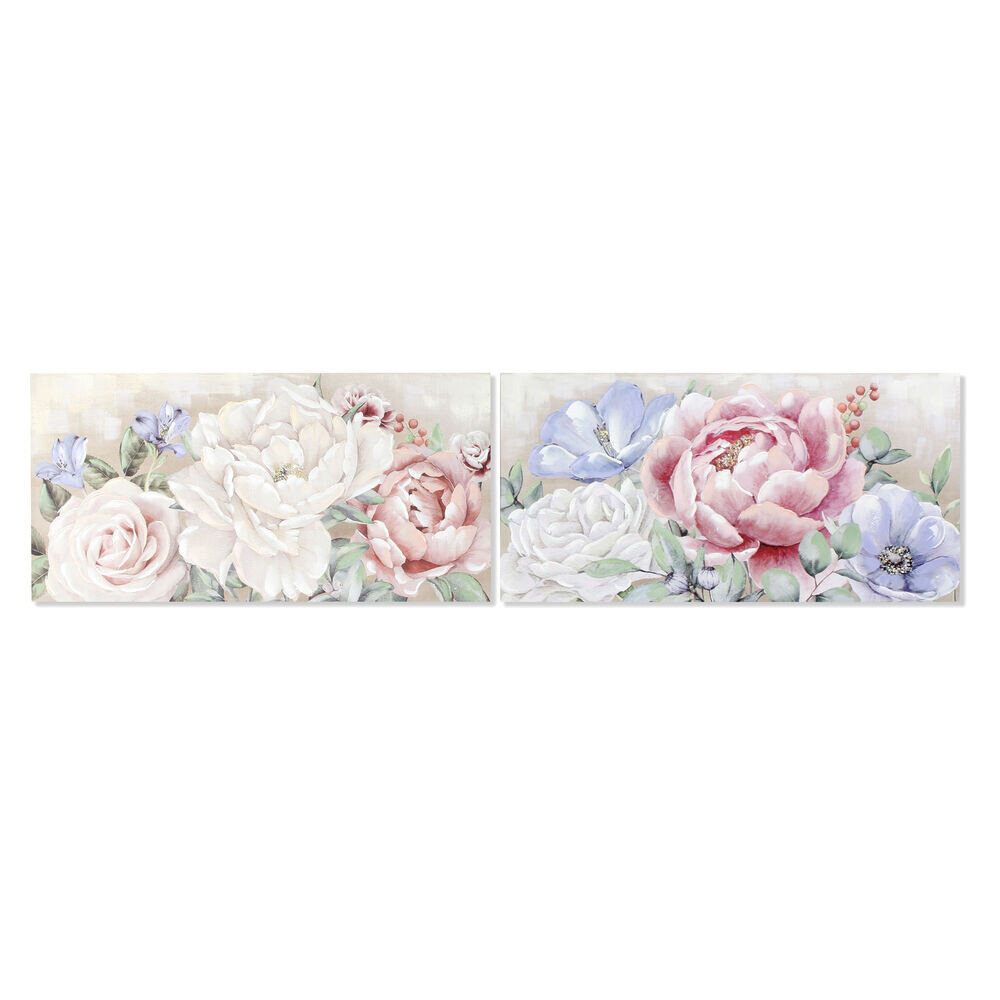 Glezna DKD Home Decor Ziedi (120 x 3 x 60 cm) (2 gb.) цена и информация | Gleznas | 220.lv