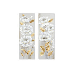 Glezna DKD Home Decor Ziedi (2 gb.) (40 x 3 x 120 cm) цена и информация | Картины | 220.lv