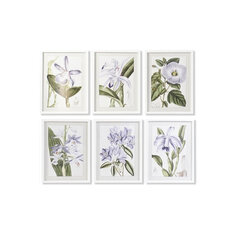 Glezna DKD Home Decor Ziedi (40 x 2 x 54 cm) (6 gb.) cena un informācija | Gleznas | 220.lv
