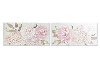 Glezna DKD Home Decor Ziedi Shabby Chic (120 x 3 x 60 cm) (2 gb.) цена и информация | Gleznas | 220.lv