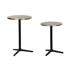 Komplekts ar 2 galdiņiem DKD Home Decor Melns Bronza Alumīnijs (40 x 40 x 61 cm) (2 pcs) cena un informācija | Žurnālgaldiņi | 220.lv