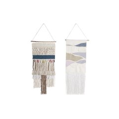 Настенный декор DKD Home Decor, хлопок бахрома Boho (2 шт.) (40 x 1 x 80 см) цена и информация | Детали интерьера | 220.lv