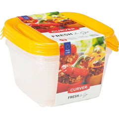 Набор пищевых контейнеров, квадратный Fresh&Go, желтый, 3 шт., 3x1.2 л  цена и информация | Посуда для хранения еды | 220.lv