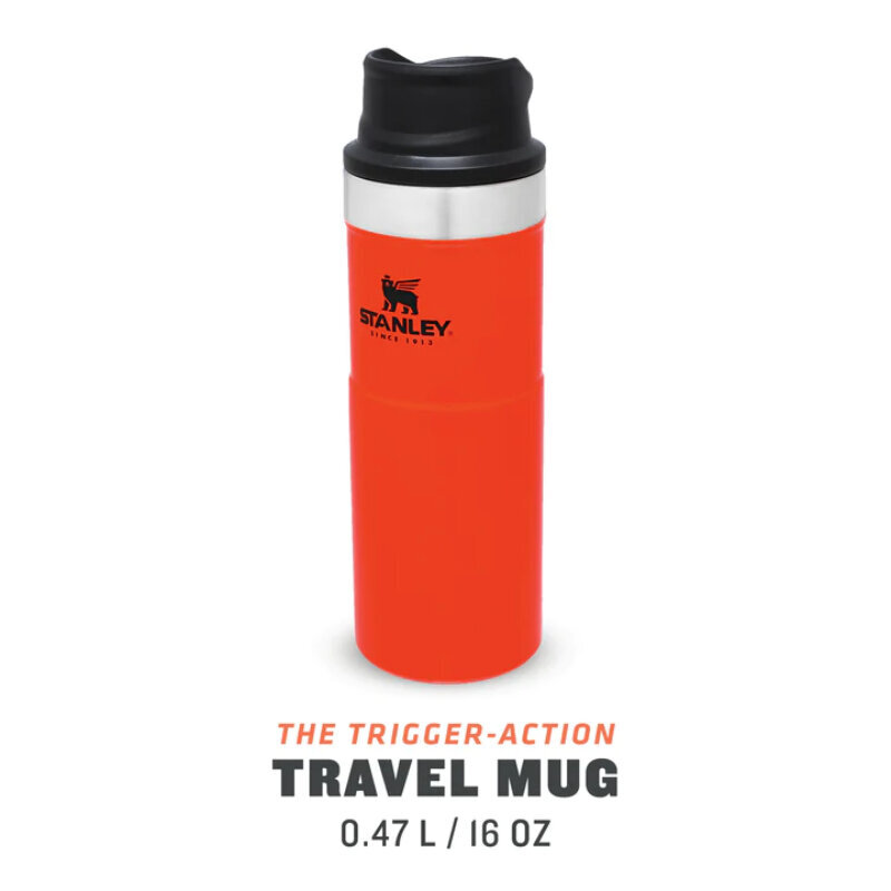 Termokrūze The Trigger-Action Travel Mug Classic 0,47L oranžs cena un informācija | Termosi, termokrūzes | 220.lv