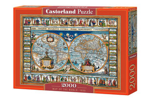 Puzle Castorland Map of the world,1639. gads, 2000 daļu. cena un informācija | Puzles, 3D puzles | 220.lv