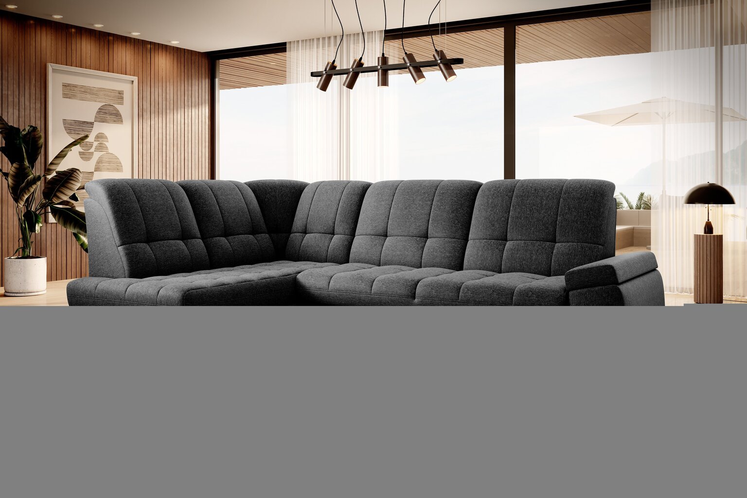 Stūra dīvāns NORE Sado, melns cena un informācija | Stūra dīvāni | 220.lv