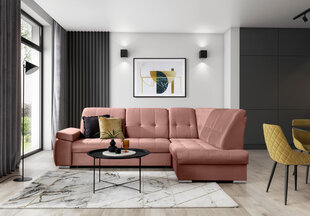 Stūra dīvāns NORE Sado, rozā cena un informācija | Stūra dīvāni | 220.lv