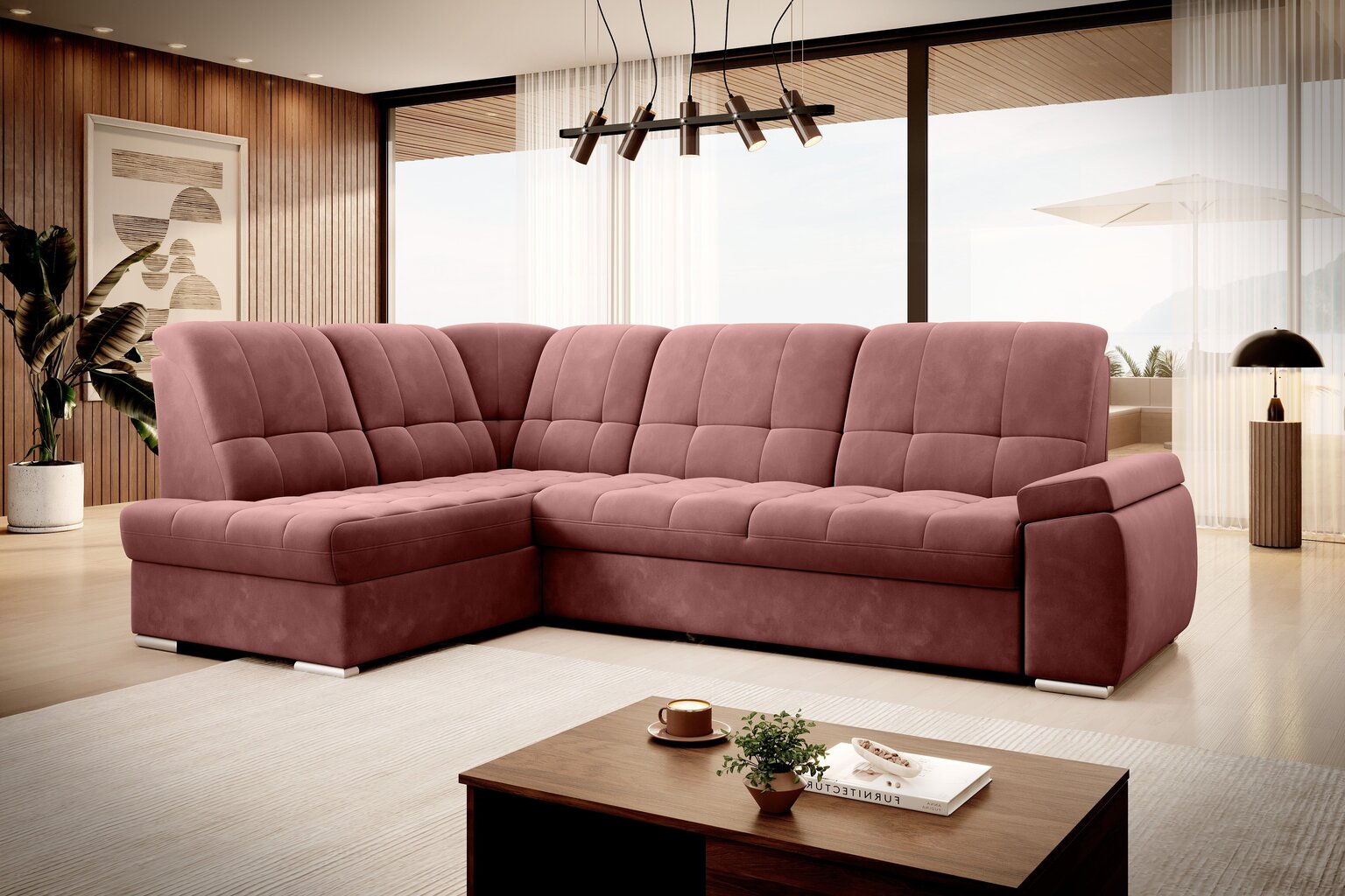 Stūra dīvāns NORE Sado, sarkans цена и информация | Stūra dīvāni | 220.lv
