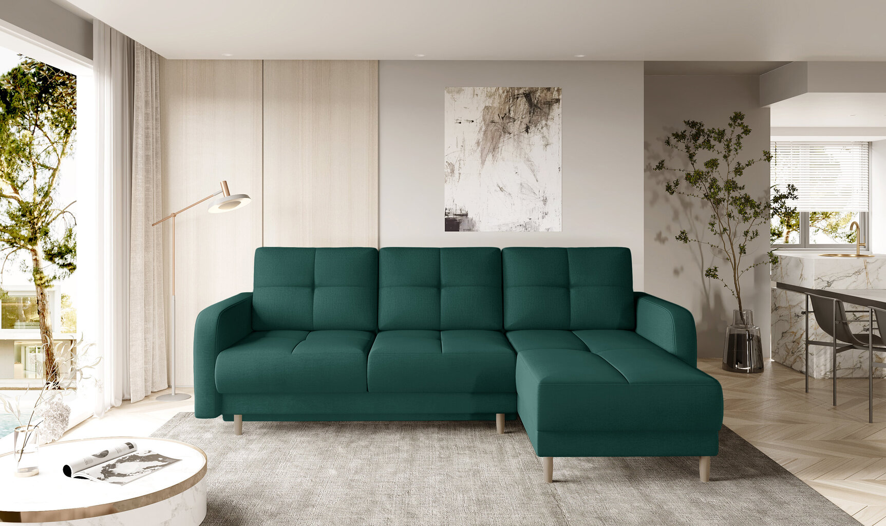 Stūra dīvāns NORE Roxi, zaļš cena un informācija | Stūra dīvāni | 220.lv