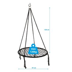 Apaļveida šūpuļtīkls, 80 cm, melns cena un informācija | Šūpuļtīkli | 220.lv