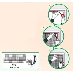 Moskītu tīkls durvīm, melns, 2x60x210 цена и информация | Москитные сетки | 220.lv