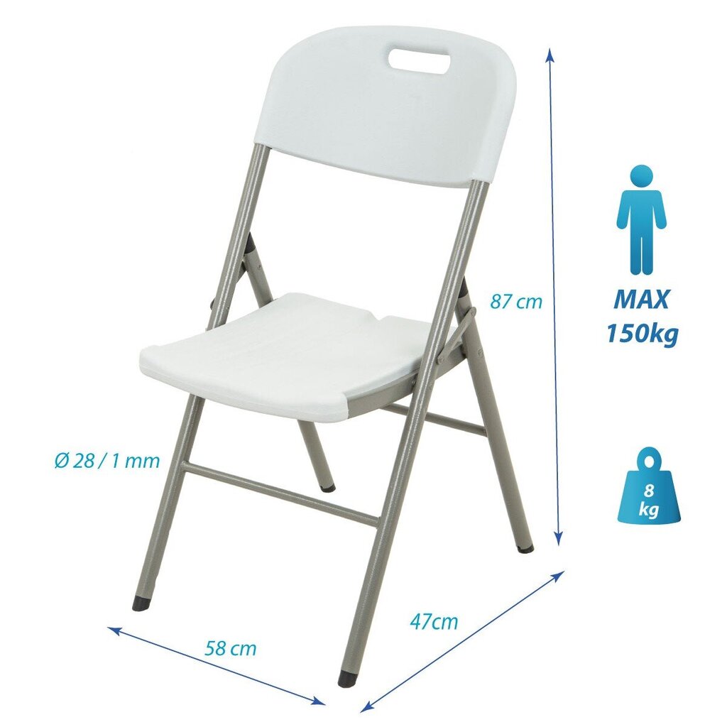Saliekamie krēsli, 2 gab., balti cena un informācija | Biroja krēsli | 220.lv