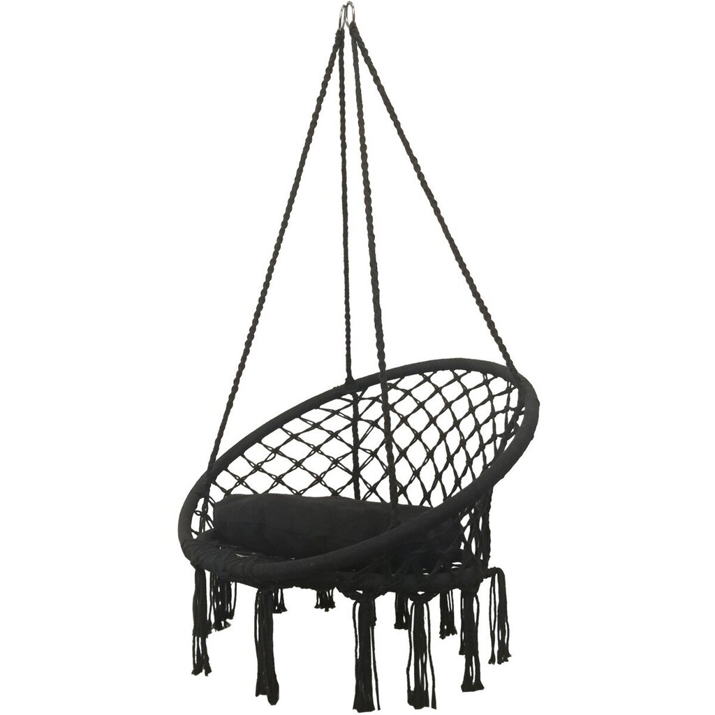 Šūpuļkrēsls ar polsterējumu, 80x60, melns цена и информация | Šūpuļtīkli | 220.lv