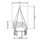 Šūpuļkrēsls ar polsterējumu, 80x60, melns cena un informācija | Šūpuļtīkli | 220.lv