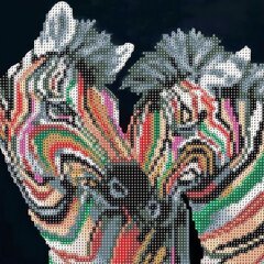 Dimanta mozaīka "Krāsainās zebras" 30x30cm, C 89626 cena un informācija | Dimantu mozaīkas | 220.lv