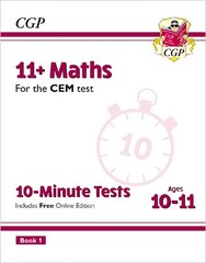 11plus CEM 10-Minute Tests: Maths - Ages 10-11 Book 1 (with Online Edition) цена и информация | Книги для подростков  | 220.lv
