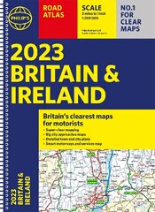 2023 Philip's Road Atlas Britain and Ireland: (A4 Spiral) cena un informācija | Ceļojumu apraksti, ceļveži | 220.lv